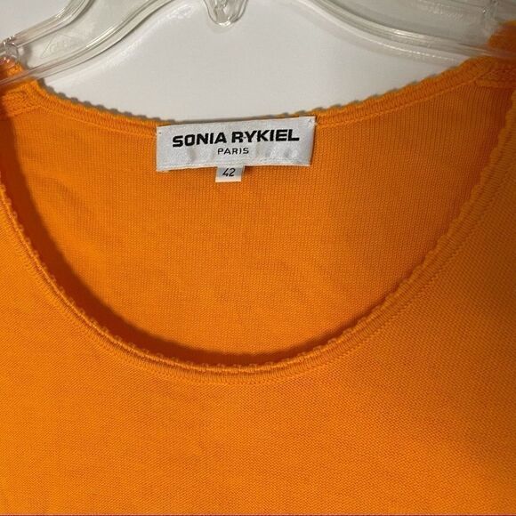 Sonia Rykiel Orange Yellow Sleeve Sweater top - Picture 4 of 4